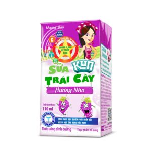 Sữa Kun sữa trái cây hương nho thùng 48h 110ml Kun
