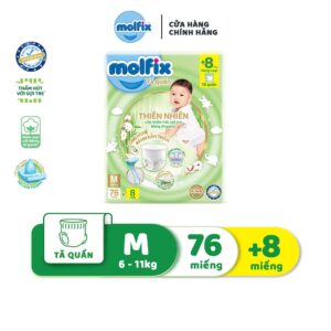 Tã/bỉm quần Molfix Size M (6kg 11kg) Gói 76+8 miếng Molfix