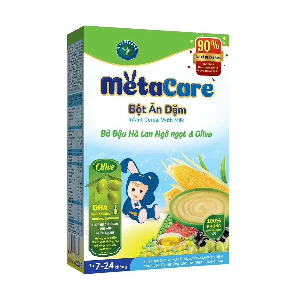 Bột ăn dặm Metacare - Bò đậu hà lan ngô ngọt & Olive (200g)