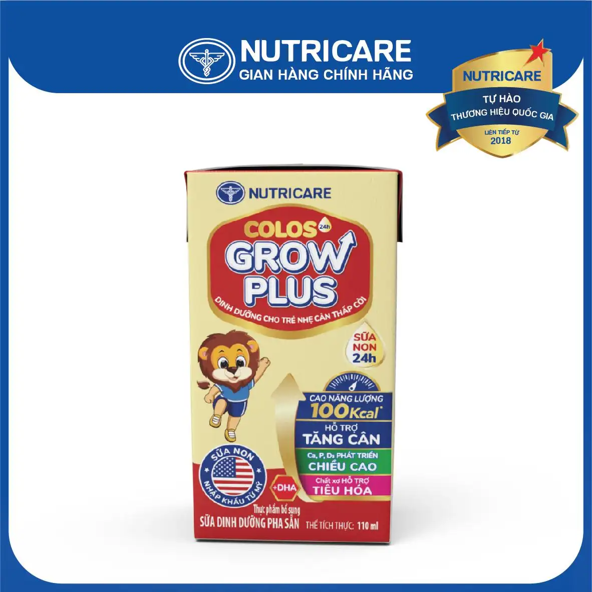 Sữa Colos Growplus Nutricare110ml - Thùng